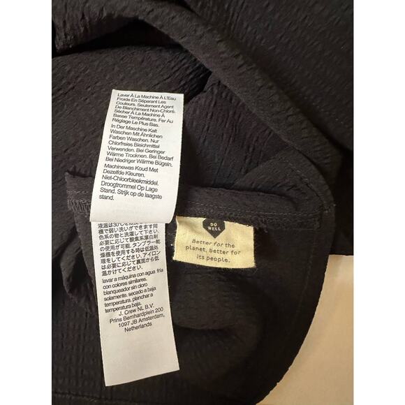 Madewell Seersucker Bubble-Sleeve Top, Size XX Small, True Black XXS - Picture 5 of 6